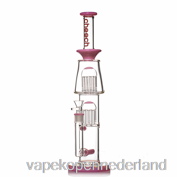Vape Nederland Cheech Glazen Dubbele Boom Inline Bong Roze